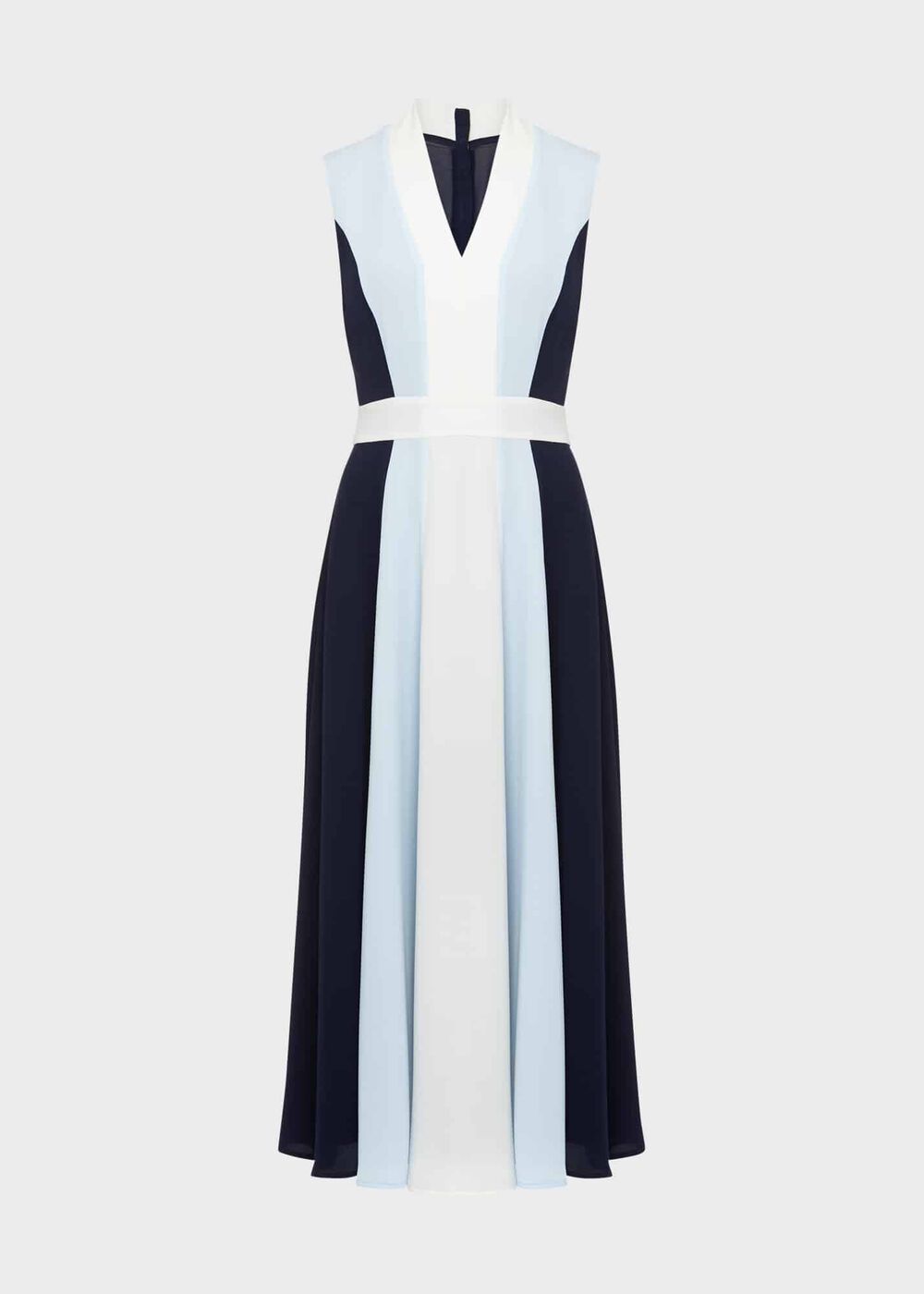 Jilly Fit And Flare Dress, Navy Blue Ivory, hi-res