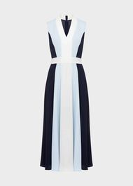 Jilly Fit And Flare Dress, Navy Blue Ivory, hi-res