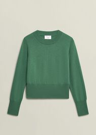 Tresco Wool Cashmere Jumper, Viridian Green, hi-res