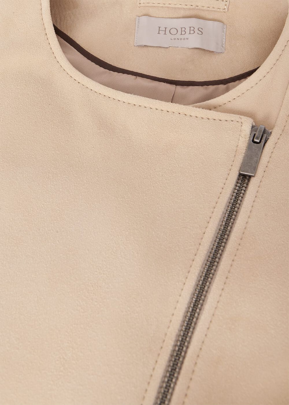 Liz Suede Jacket, Stone, hi-res