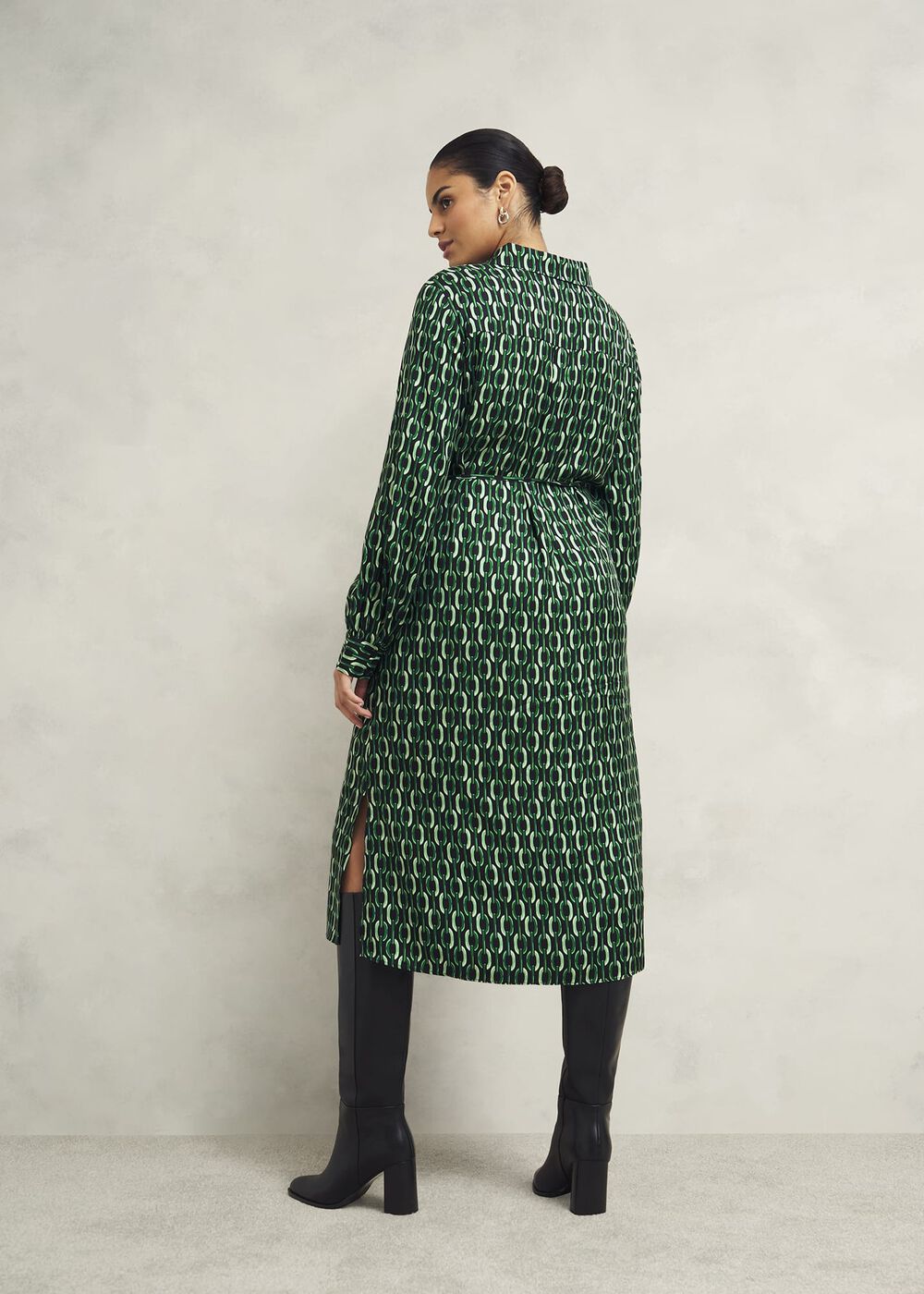 Petite Florian Dress, Navy Green, hi-res