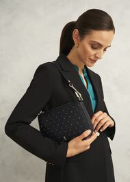 Briella Leather Stud Bag, Black, hi-res