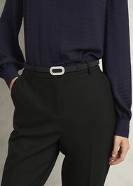Cathy Jewelled Suede Belt, Black, hi-res
