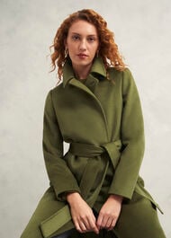 Petite Livia Wool Coat, Kelp Green, hi-res