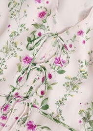 Fay Silk Bow Detail Dress, Pink Multi, hi-res