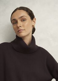Yvette Roll Neck Knitted Sweater, Alder Brown, hi-res