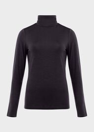 Mischa Roll Neck Top, Navy, hi-res