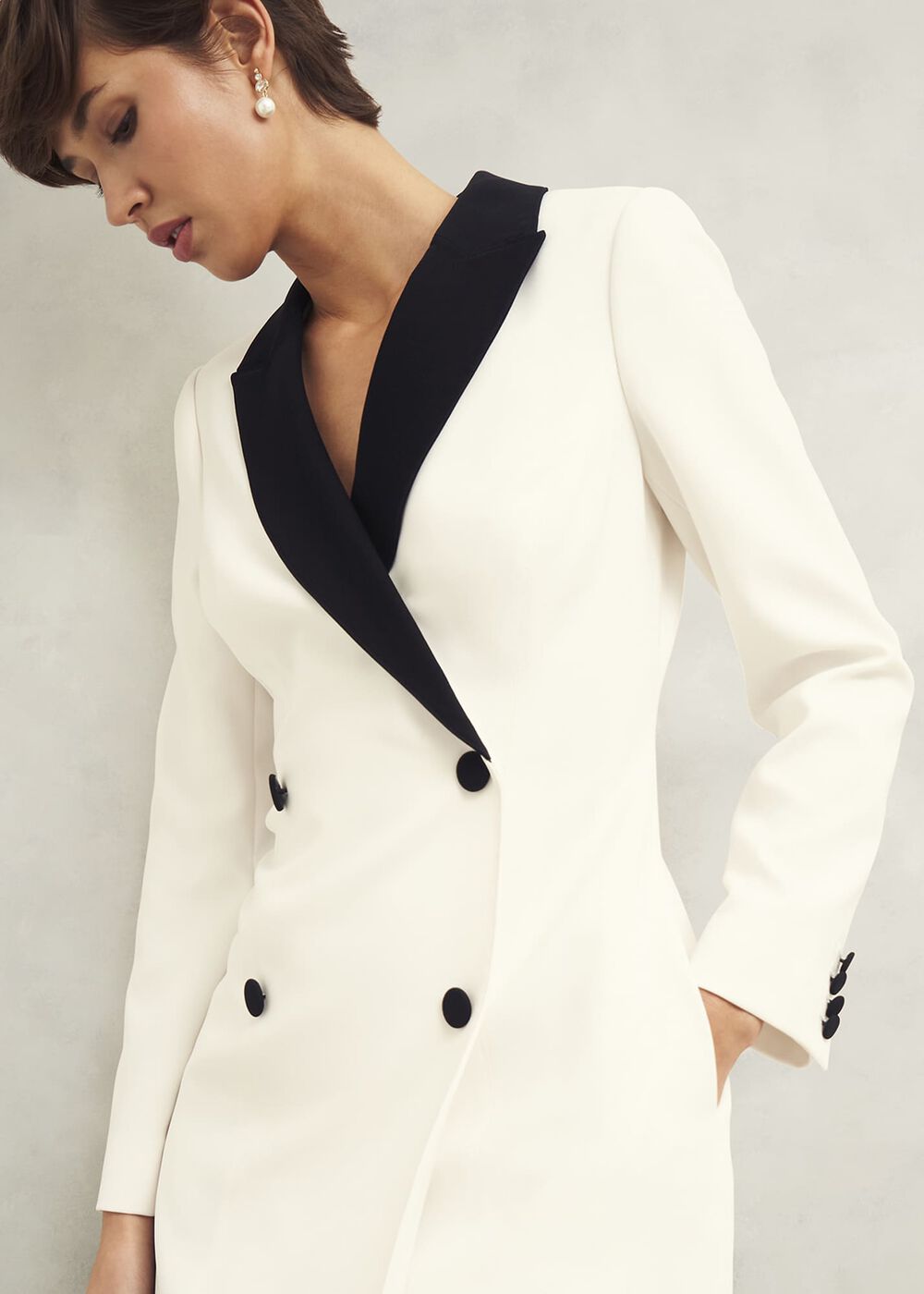 Exbury Dress, Ivory Black, hi-res