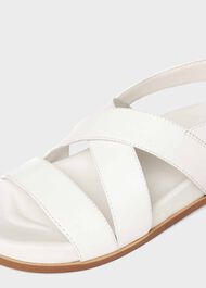 Clementine Leather Sandal, White, hi-res