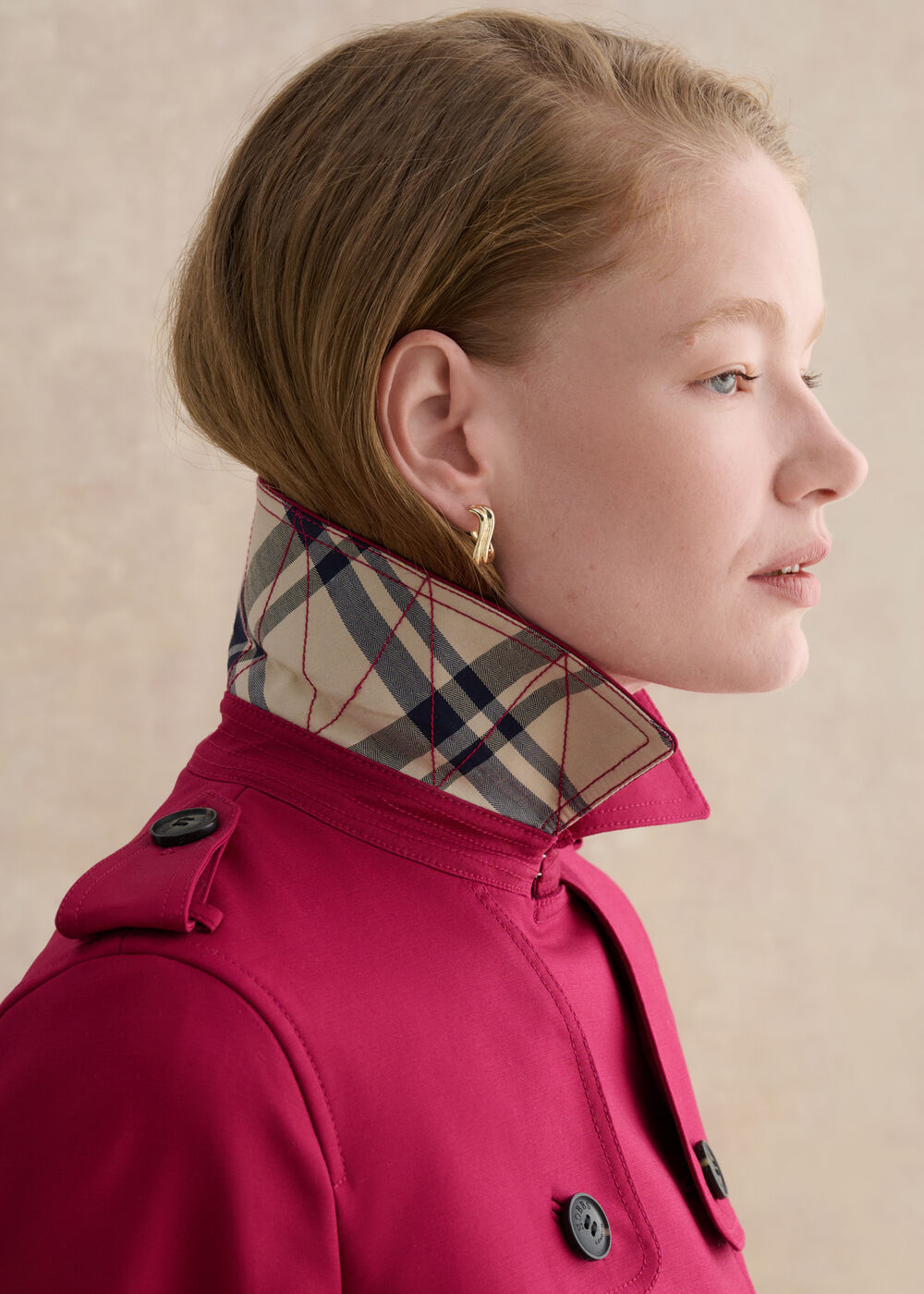 Skylar Shower Resistant Trench Coat, Beetroot Pink, hi-res