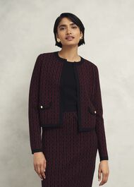 Perrie Knitted Jacket, Black Rhubarb, hi-res