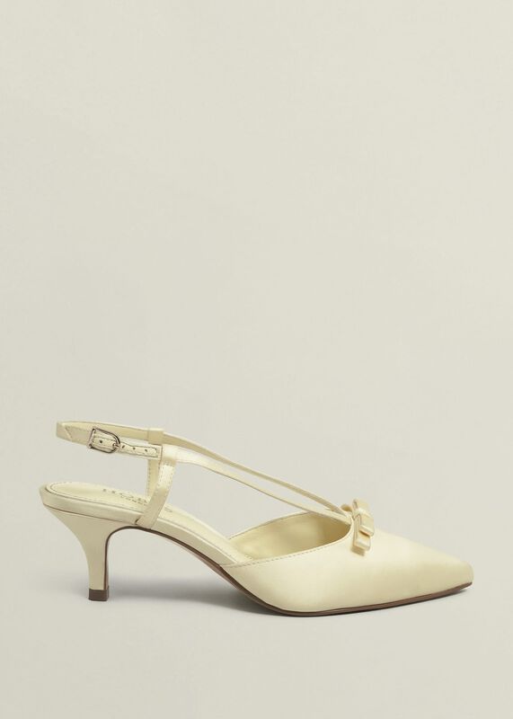 Macie Bow Satin Slingbacks