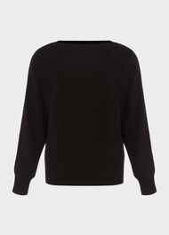 Cashmere Joanna Batwing Sweater, Black, hi-res