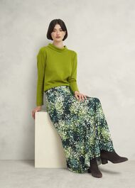 Audrey Wool Cashmere Jumper, Lime Green, hi-res