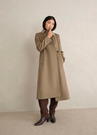 Livia Wool Wrap Coat, Neutral, hi-res