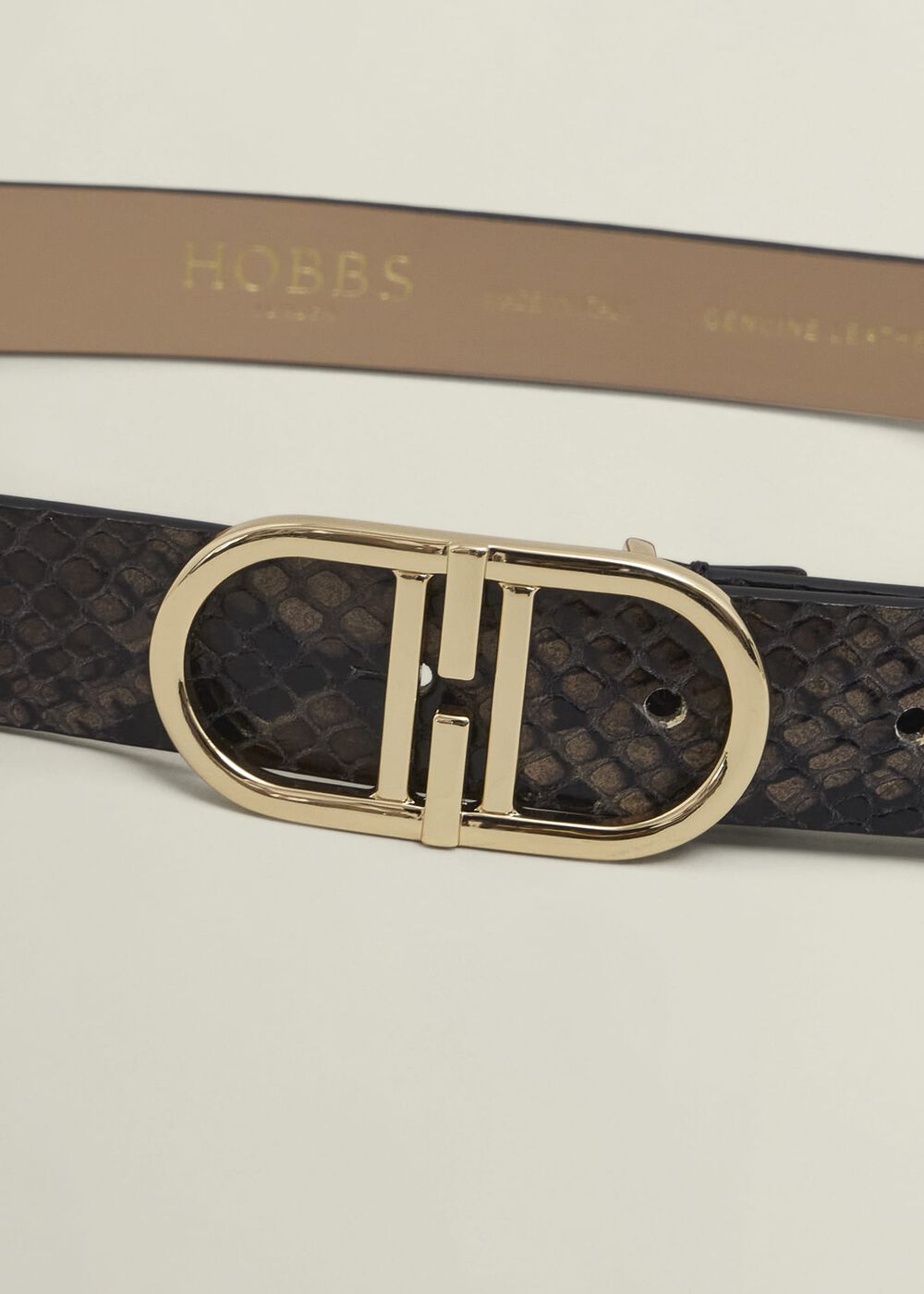Kiera Leather Belt, Snake Print, hi-res