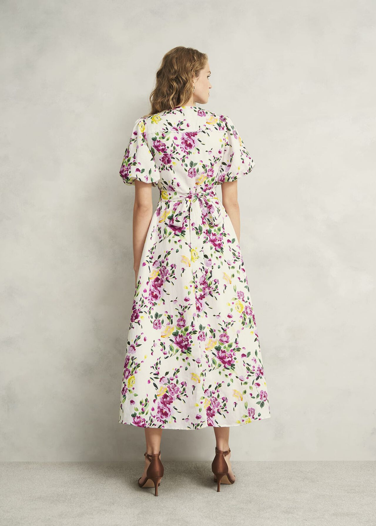 Petite Taylor Linen Dress, Ivory Multi, hi-res