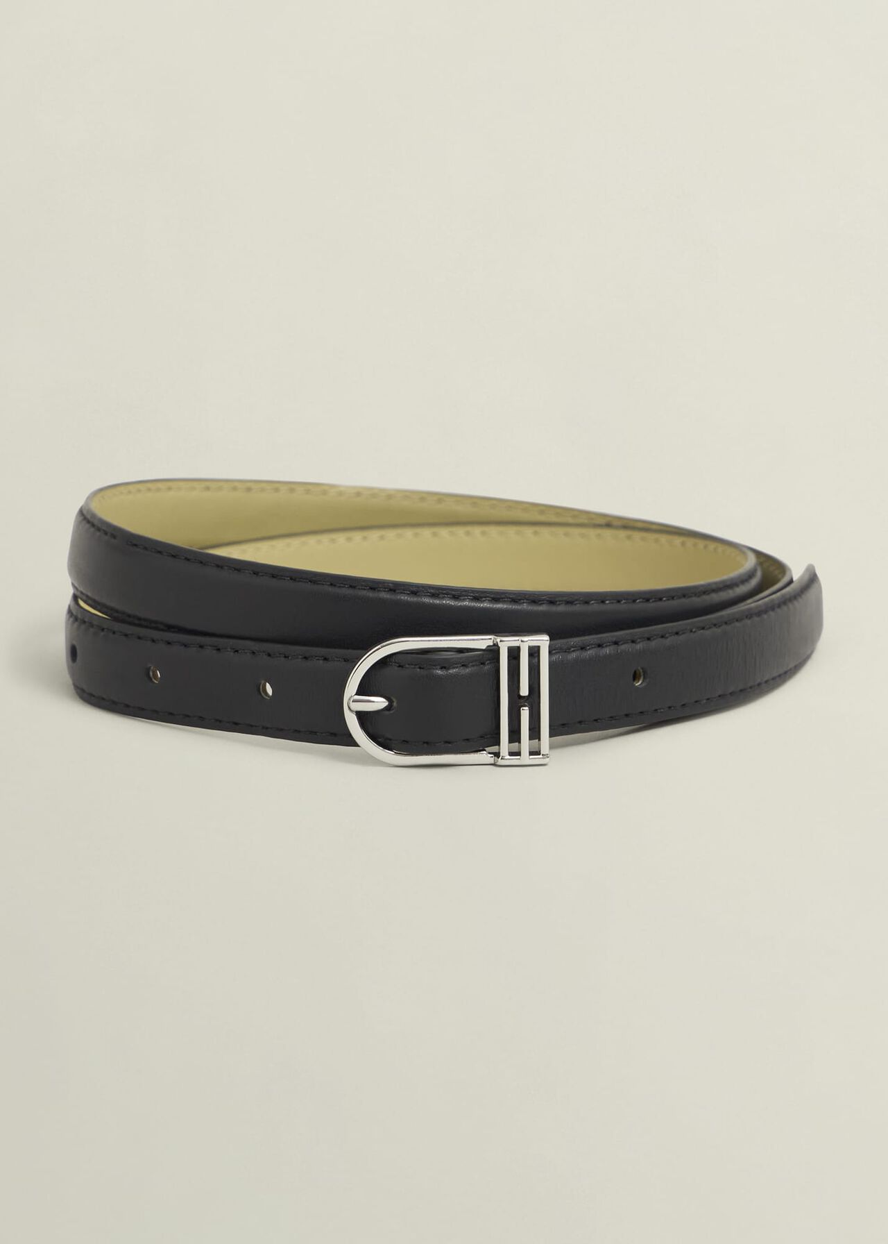 Carmina Leather Hip Belt, Black, hi-res