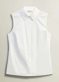 Vic Sleeveless Shirt , White, hi-res