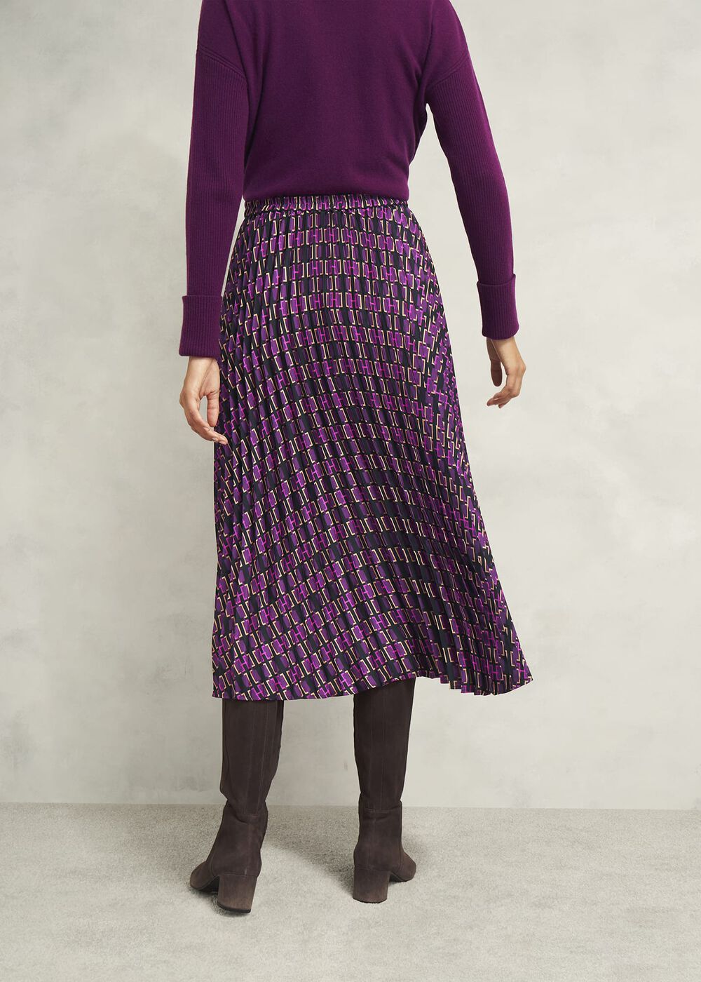 Kayla Pleated Skirt, Purple Multi, hi-res