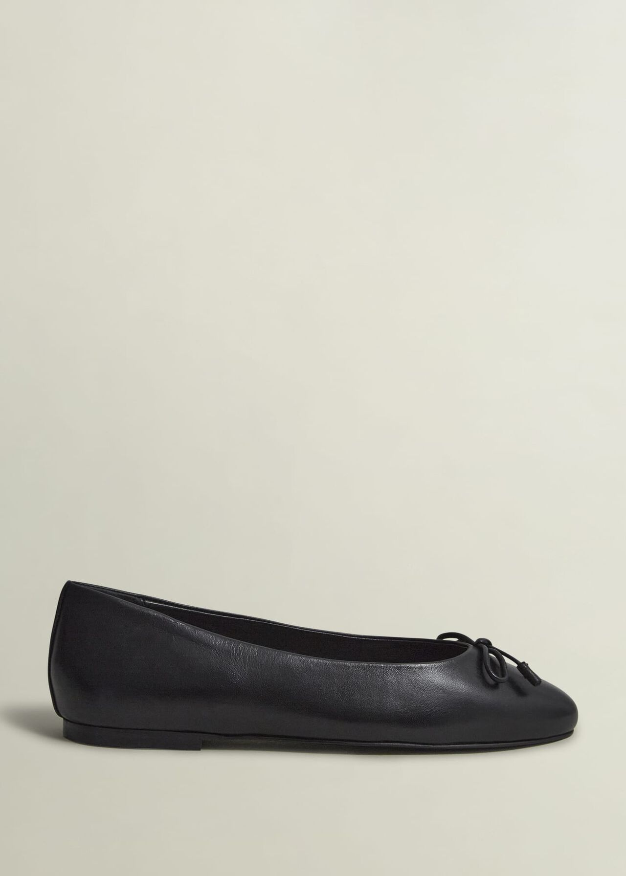 Priya Leather Ballerina, Black, hi-res