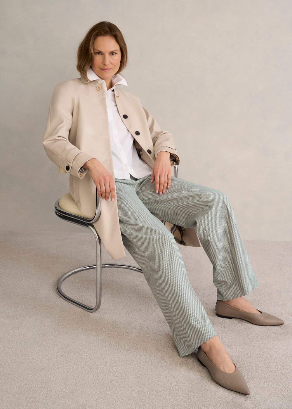 Ellie Wool Blend Wide Pants, Camel Multi, hi-res