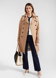 Nola Cotton Blend Knitted Jacket, Ivory Navy, hi-res