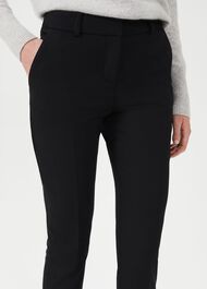 Petite Quin Tapered Pants With Stretch, Black, hi-res