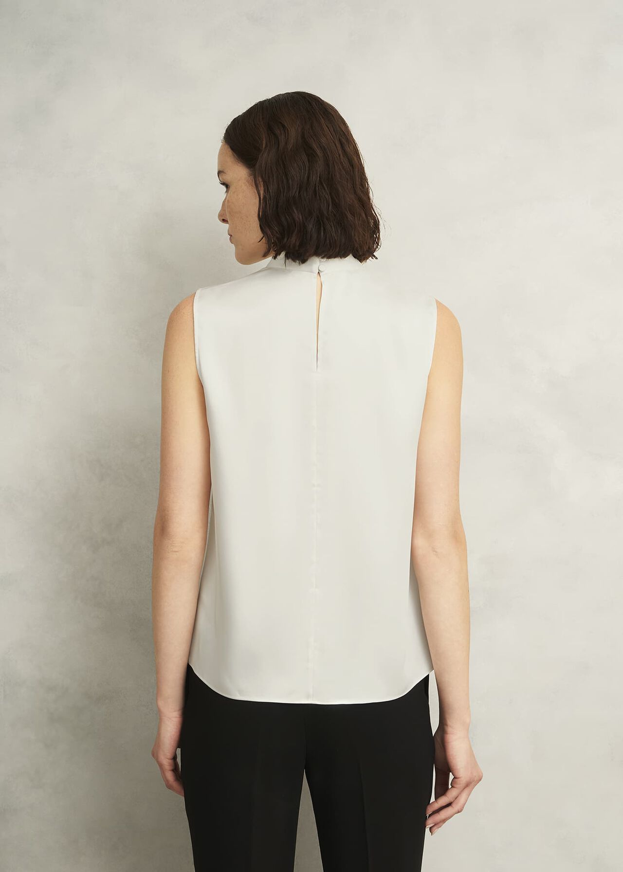 Ivory Nina Satin Blouse, Ivory, hi-res