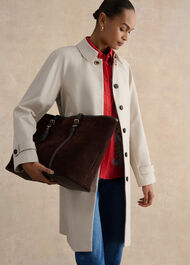 Vivienne Shower Resistant Trench Coat, Buff Grey, hi-res