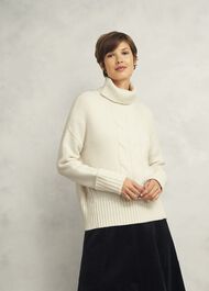 Ember Cable Jumper with Alpaca, Warm Ivory, hi-res