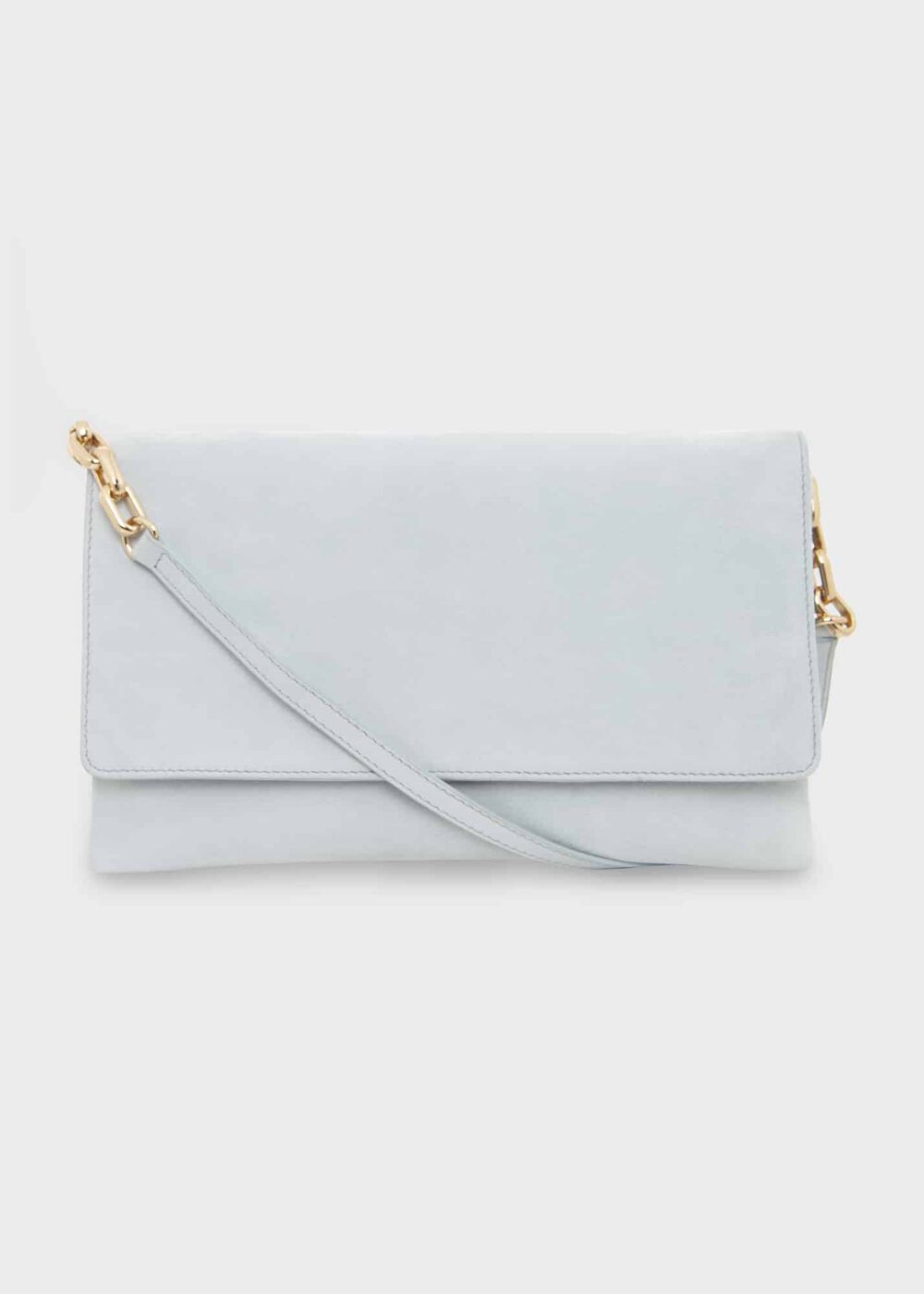 Chelsea Suede Clutch Bag, Pale Blue, hi-res