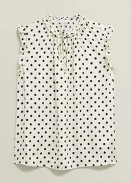 Adriel Blouse, Ivory Navy, hi-res