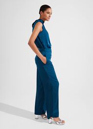 Judith Satin Pants, Steel Blue, hi-res