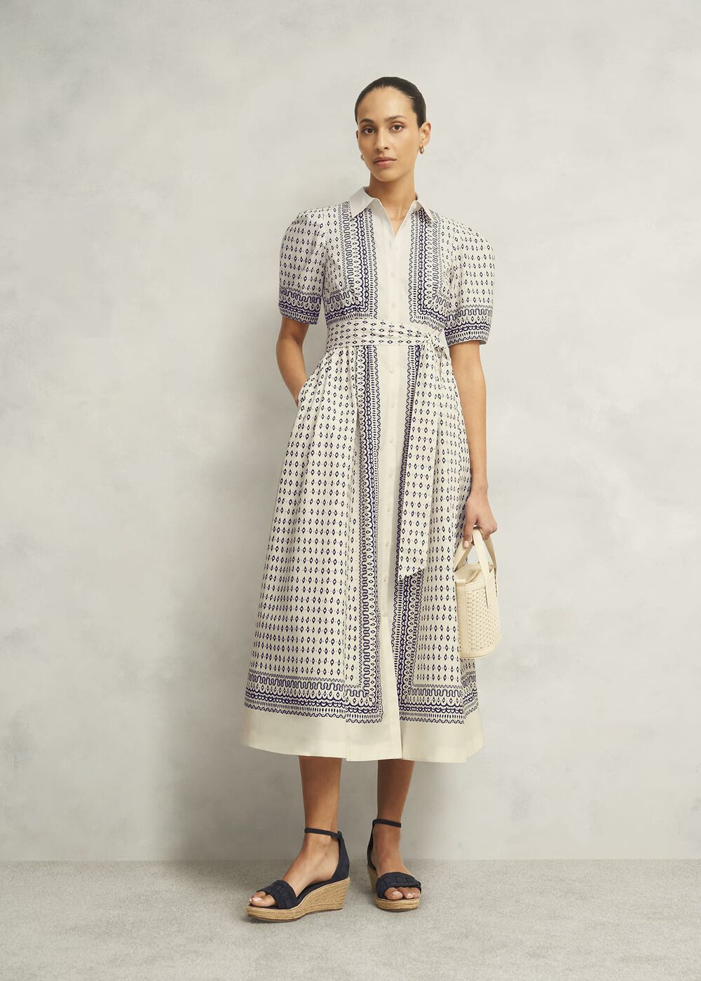 Suri Dress, Cream Navy, hi-res