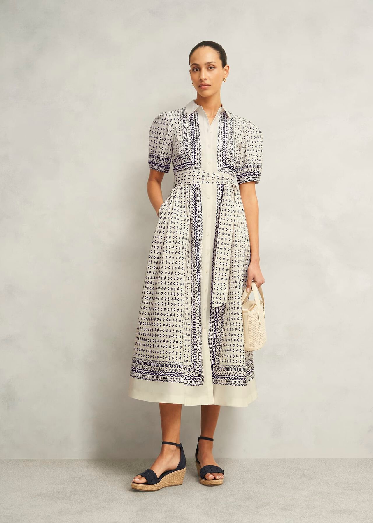 Suri Dress, Cream Navy, hi-res