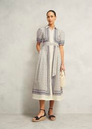 Suri Dress, Cream Navy, hi-res