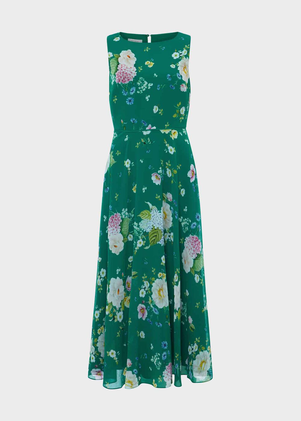 Carly Floral Midi Dress, Green Multi, hi-res
