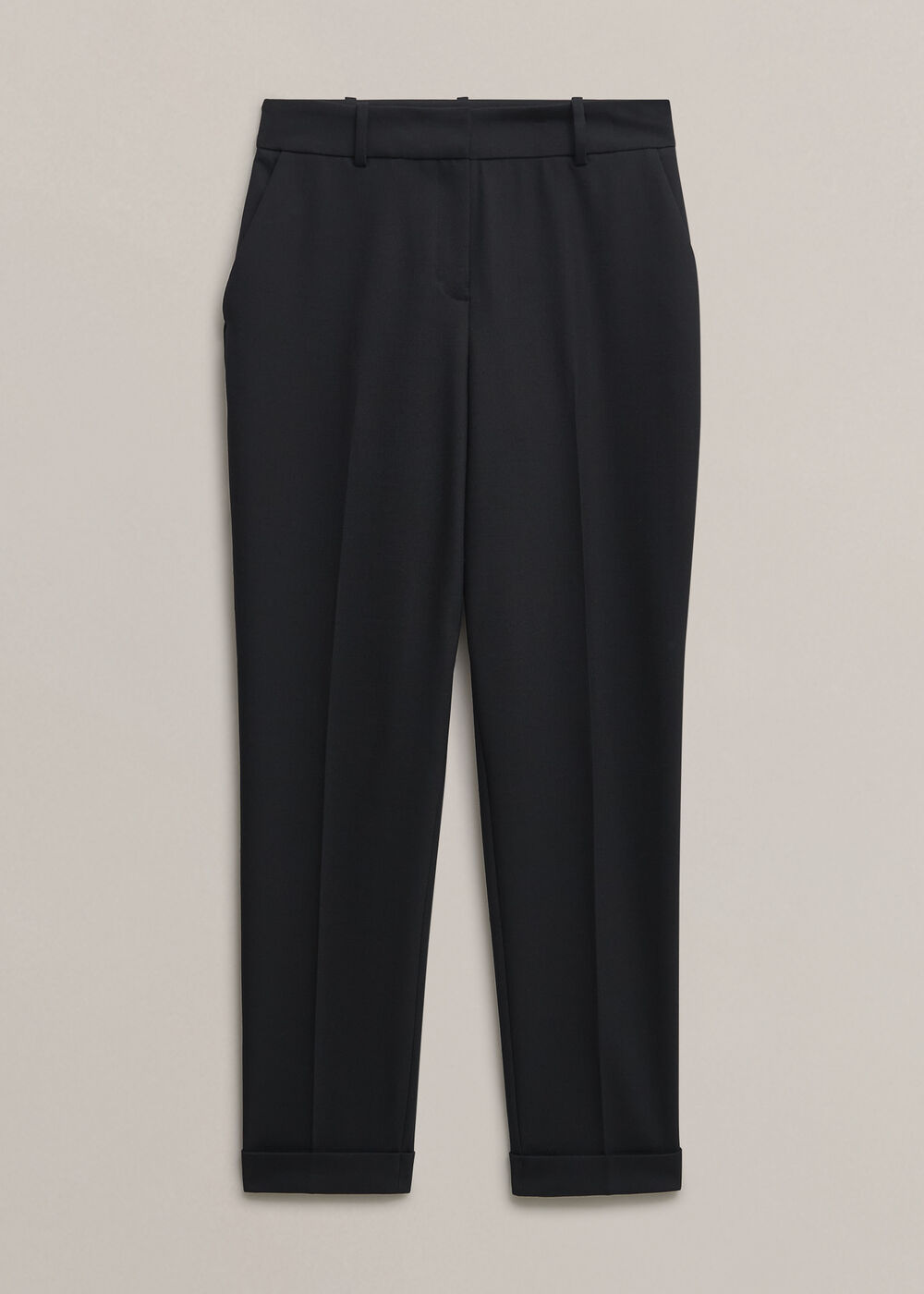 Lisette Wool Blend Trousers, Black, hi-res