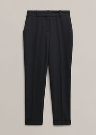 Lisette Wool Blend Trousers, Black, hi-res