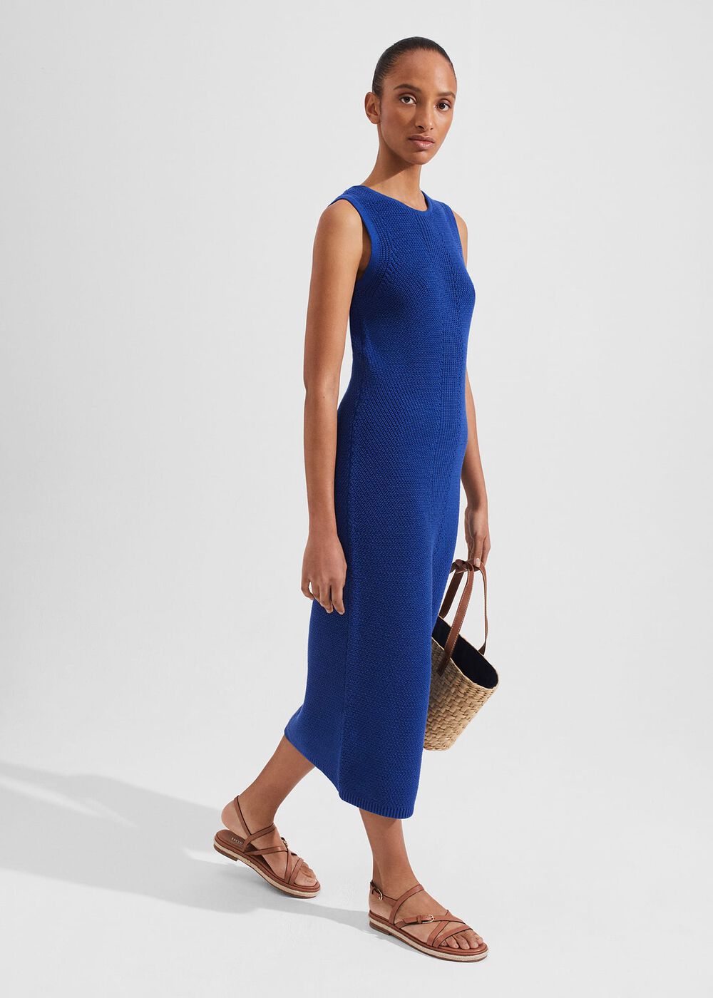 Elea Knitted Dress, Cobalt Blue, hi-res