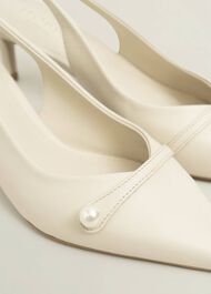 Serena Leather Slingbacks, Buttercream, hi-res