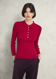 Fara Knitted Shirt, Rowan Red, hi-res