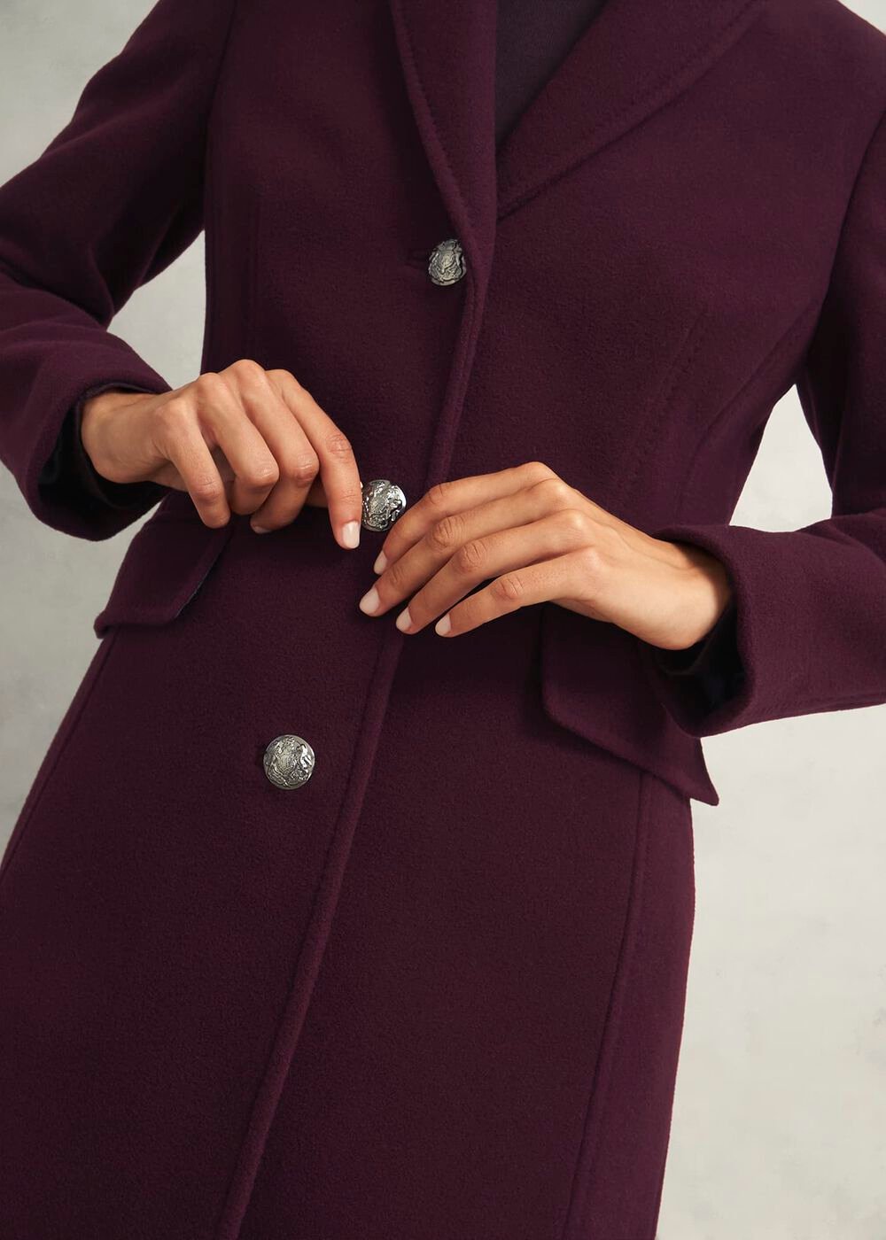 Petite Edwina Wool Blend Coat, Wine, hi-res
