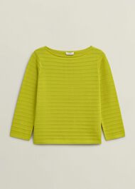Nellie Cotton Jumper, Citrine Green, hi-res