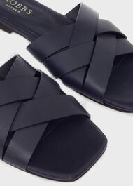 Annie Flats Sandal, Navy, hi-res