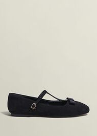 Ottilie T-Bar Flats, Black, hi-res