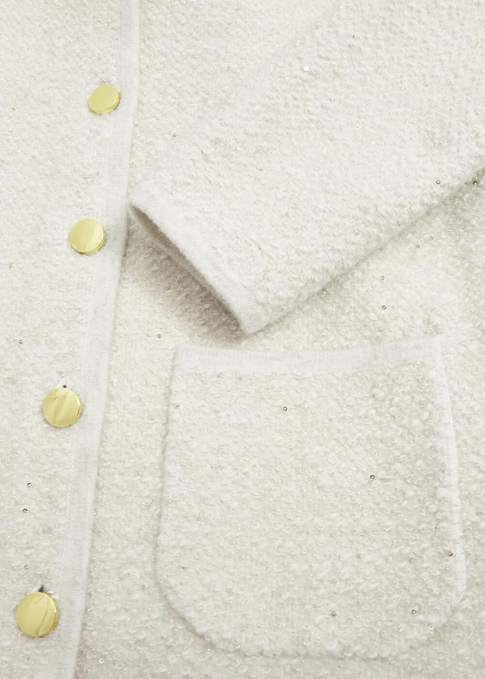 Zayla Sparkle Knitted Jacket, Ivory, hi-res