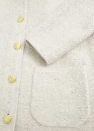 Zayla Sparkle Knitted Jacket, Ivory, hi-res