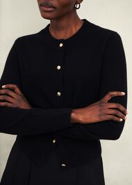 Monica Cashmere Cardigan, Hobbs Black, hi-res